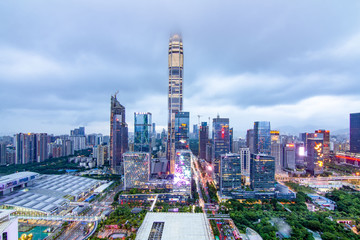 Shenzhen Nightscape City Skyline