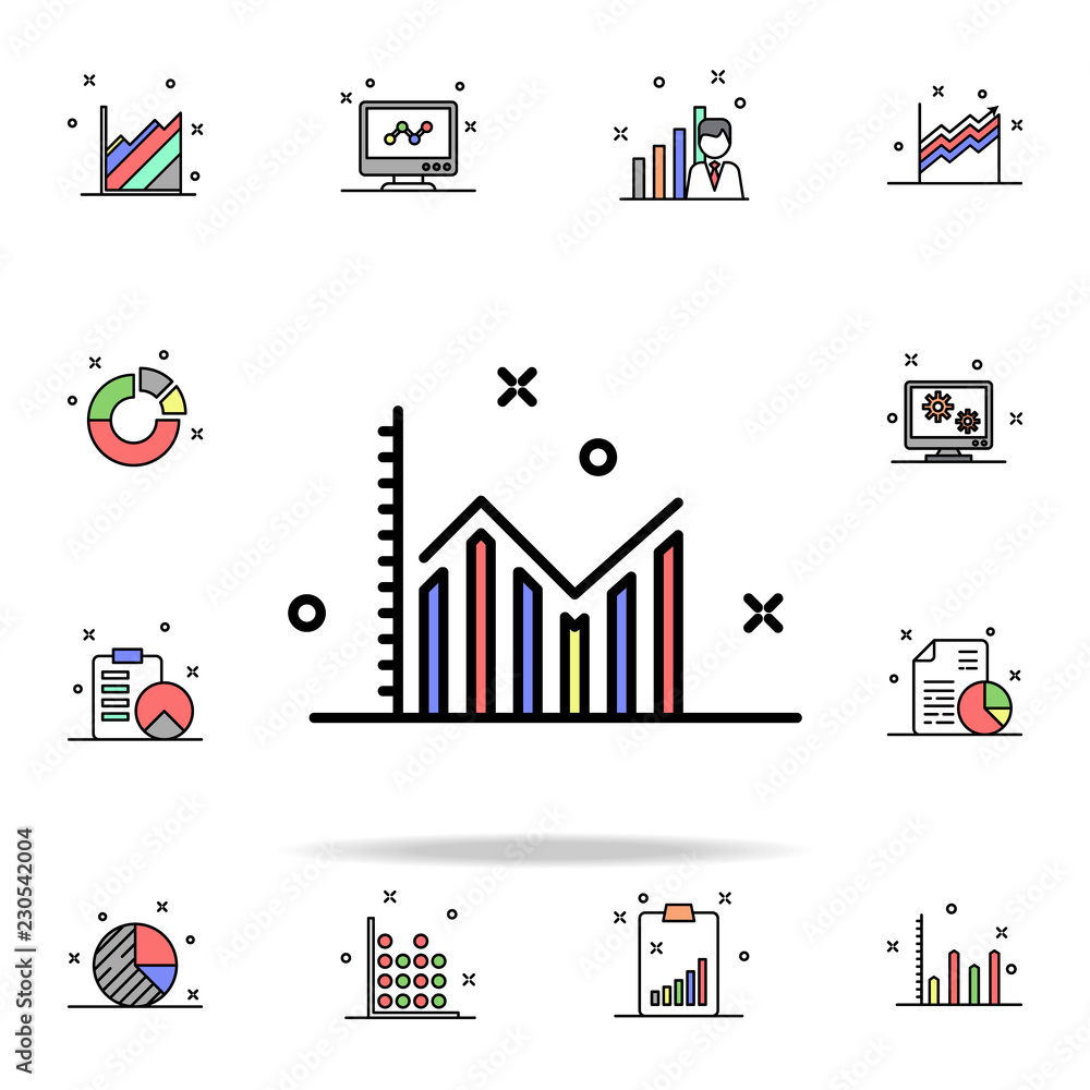 Poster graphic report colored icon. business charts icons universal set for web and mobile