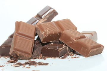 Pieces of chocolate bars