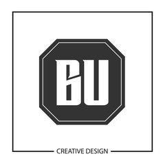 Initial Letter BU Logo Template Design