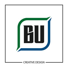 Initial Letter BU Logo Template Design