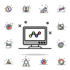 computer diagram colored icon. Business charts icons universal set for web and mobile
