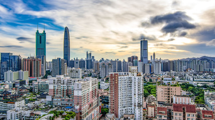 Naklejka premium Shenzhen Luohu City Skyline