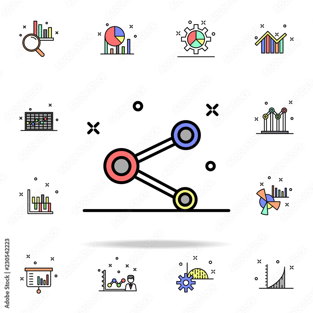 Poster graphic report colored icon. business charts icons universal set for web and mobile