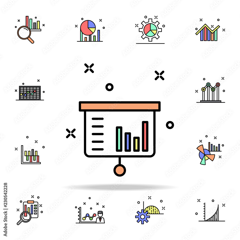 Poster report presentation colored icon. business charts icons universal set for web and mobile