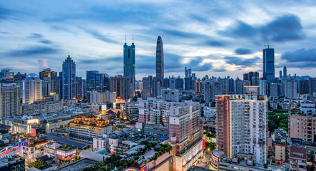 Fototapeta na wymiar Shenzhen Luohu City Skyline