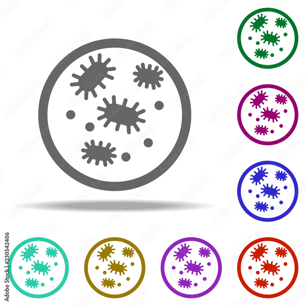 Poster laboratory, biology icon. elements of genetics and bioenginnering in multi color style icons. simple