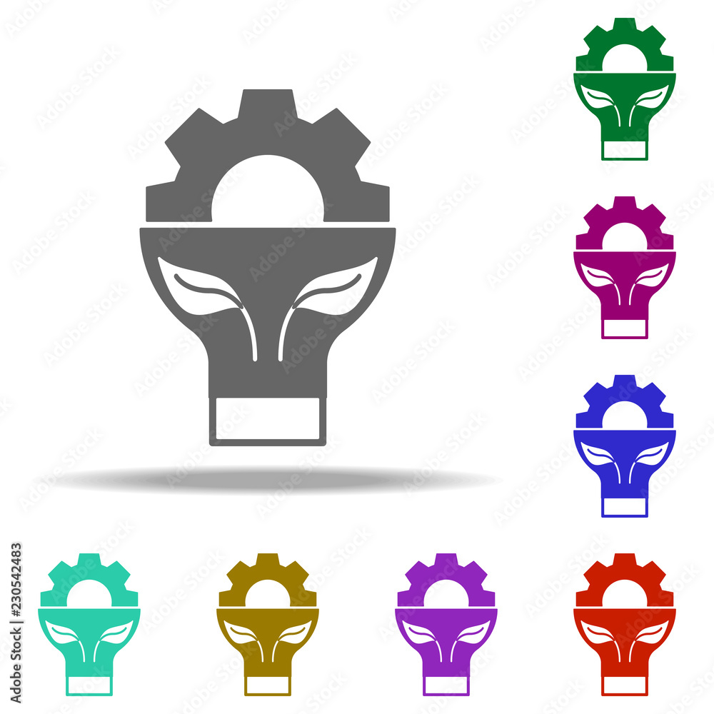 Poster idea, bulb icon. elements of genetics and bioenginnering in multi color style icons. simple icon for