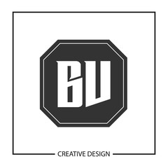 Initial Letter BV Logo Template Design
