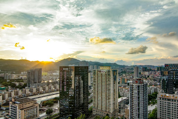 Fototapeta premium Shenzhen Luohu City Skyline