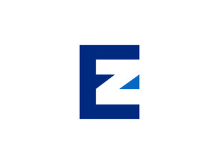 Letter EZ Logo. Unique logo with combining letter E and Z with putting Z on empty space of E so that look a hidden object of Z.