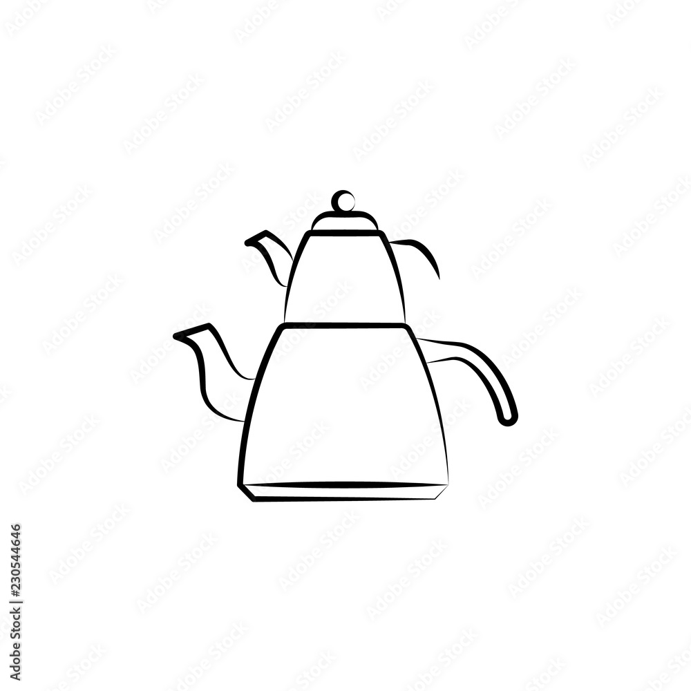 Poster teapots icon. element of tea icon for mobile concept and web apps. hand drawn teapots icon can be us