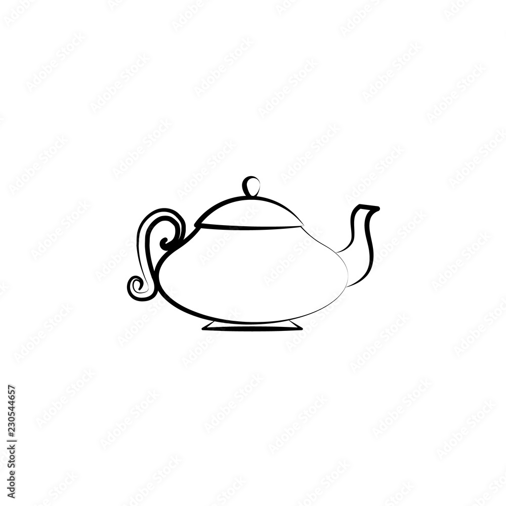 Poster teapot icon. element of tea icon for mobile concept and web apps. hand drawn teapot icon can be used
