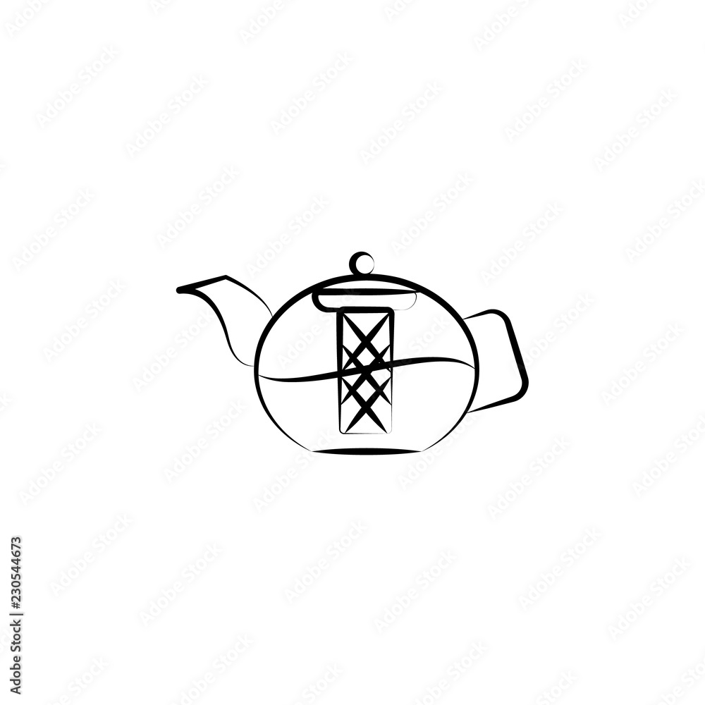 Poster teapot icon. element of tea icon for mobile concept and web apps. hand drawn teapot icon can be used