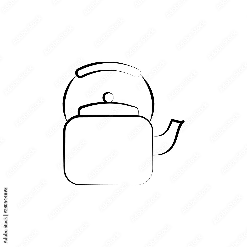 Poster teapot icon. element of tea icon for mobile concept and web apps. hand drawn teapot icon can be used