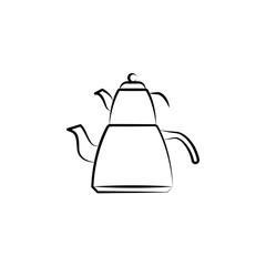 Teapots icon. Element of tea icon for mobile concept and web apps. Hand drawn Teapots icon can be used for web and mobile