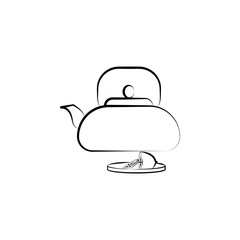 teapot, lemon icon. Element of tea icon for mobile concept and web apps. Hand drawn teapot, lemon icon can be used for web and mobile