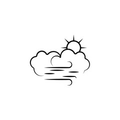 Cloud, sun, wind icon. Element of weather icon for mobile concept and web apps. Hand drawn Cloud, sun, wind icon can be used for web and mobile