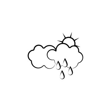 Cloud, sun, rain icon. Element of weather icon for mobile concept and web apps. Hand drawn Cloud, sun, rain icon can be used for web and mobile