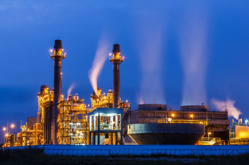 Obraz na płótnie Canvas Light industry power plants on Sky blue