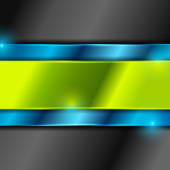 Bright blue and green glossy plates background