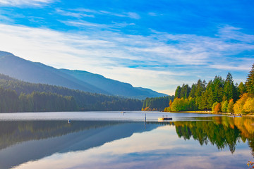 Westwood lake during the fall in Nanaimo, BC, Canada