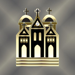 Church logo gold vector background