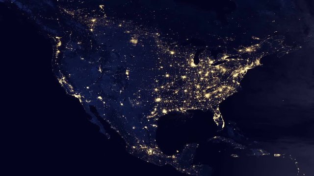 Planet earth map animation timelapse night to day 