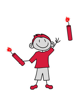 dynamit tnt nitro k&uuml;nder bombe werfen explosion angriff anschlag gefahr verr&uuml;ckt begr&uuml;&szlig;en familie gemalt kind kritzel comic cartoon junge mann cool clipart gl&uuml;cklich lustig frech bruder design