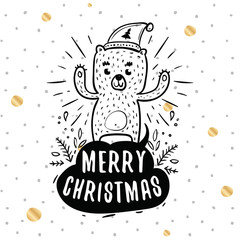 Merry Christmas typography.