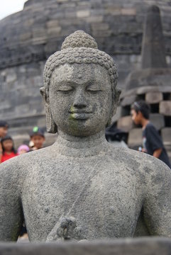 Image of sitting Buddha in Borobudur Temple, Jogjakarta, Indonesia