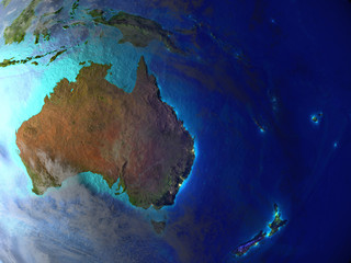 Australia on Earth as seen from space.