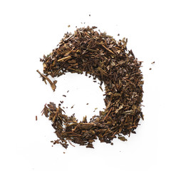 dry leaves of japanese hoji tea