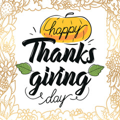 Happy Thanksgiving day typography.