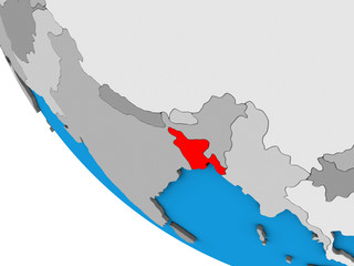 Fototapeta premium Bangladesh on simple 3D globe.