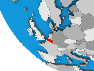 Obraz premium Belgium on simple 3D globe.