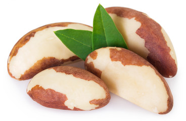 Brazil nut on white background