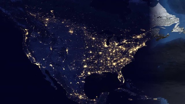 North America Time-Lapse Map Location Animation