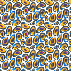 Watercolor animal print seamless pattern. Hand painted abstract cheetah skin texture for surface design, textile, wrapping paper, wallpaper, phone case, fabric.