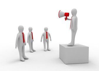 orator speaks to megaphone