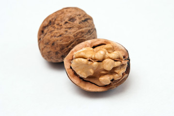 walnuts isolated on white background