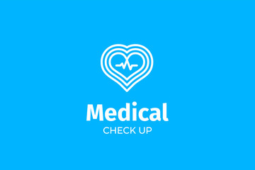 Medical check up logo template with type of line art logo can use for corporate brand identity, pharmacy, medical, hospital