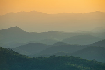 Obraz premium mountain and sunset sky