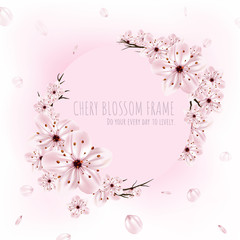 Fototapeta na wymiar Cherry blossom frame.
