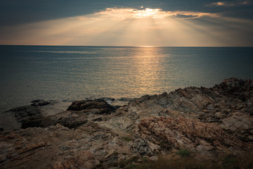 Seascape with sunset 