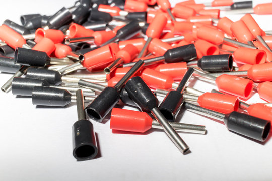 Electrical wire connector, Molex connector,  Pin Terminal, on white background.