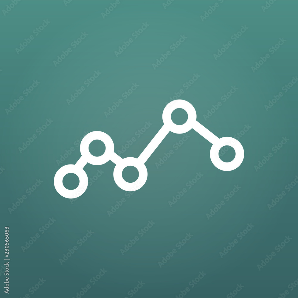 Poster graph icon in trendy flat style isolated on modern background. chart bar symbol for your web site de