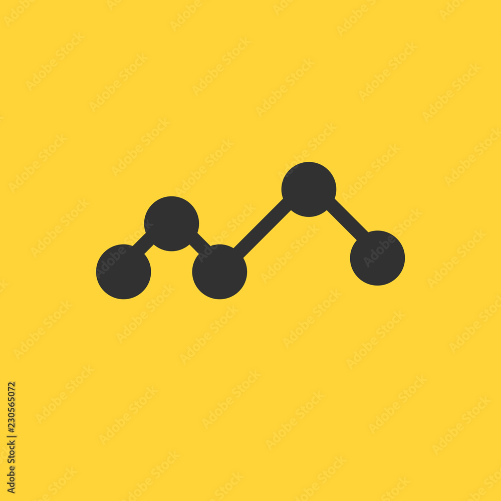 Aufkleber graph icon in trendy flat style isolated on yellow background. chart bar symbol for your web site de