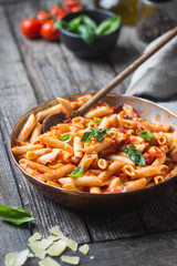 Penne pasta in tomato sauce
