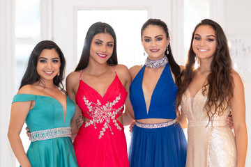 Group Of Girls Going To Prom